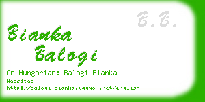 bianka balogi business card